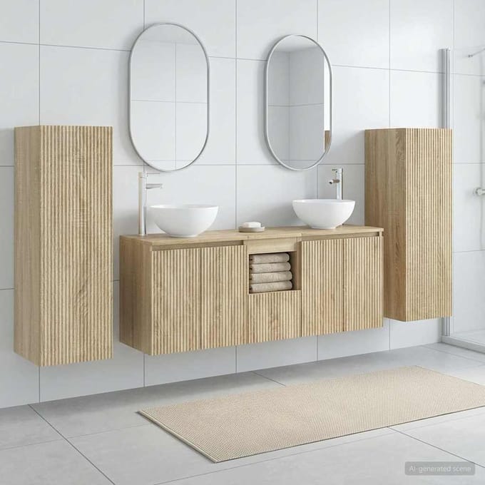 vidaXL - Badkamermeubel - Set - 5 - st - Sonoma - Eiken - 33 - x - 34,5 - x - 100 - cm