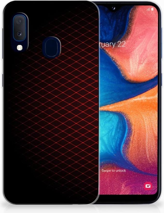Samsung Galaxy A20e TPU bumper Geruit Rood