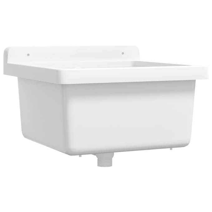 vidaXL - Wasbak - wandgemonteerd - 40x40x24 - cm - hars - wit