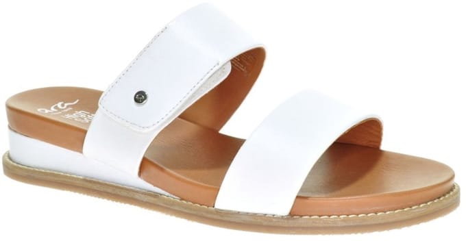Witte Lederen Geklede Slipper Met Verhoogde Hiel Ara maat 36