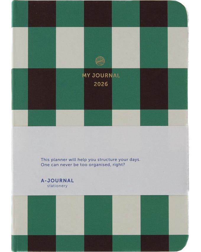 My Journal - Agenda 2026 - A6 - Geruit - 1 week op 2 pagina's