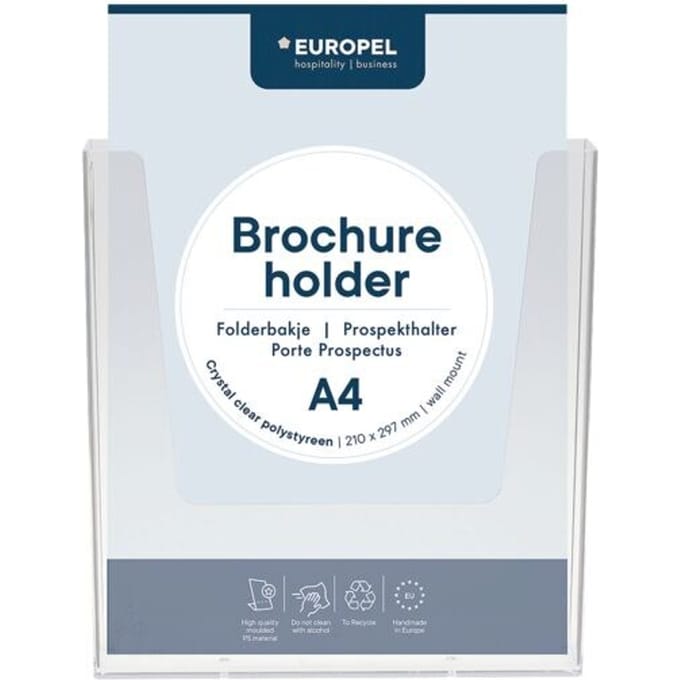 Folderhouder Europel wand A4 transparant