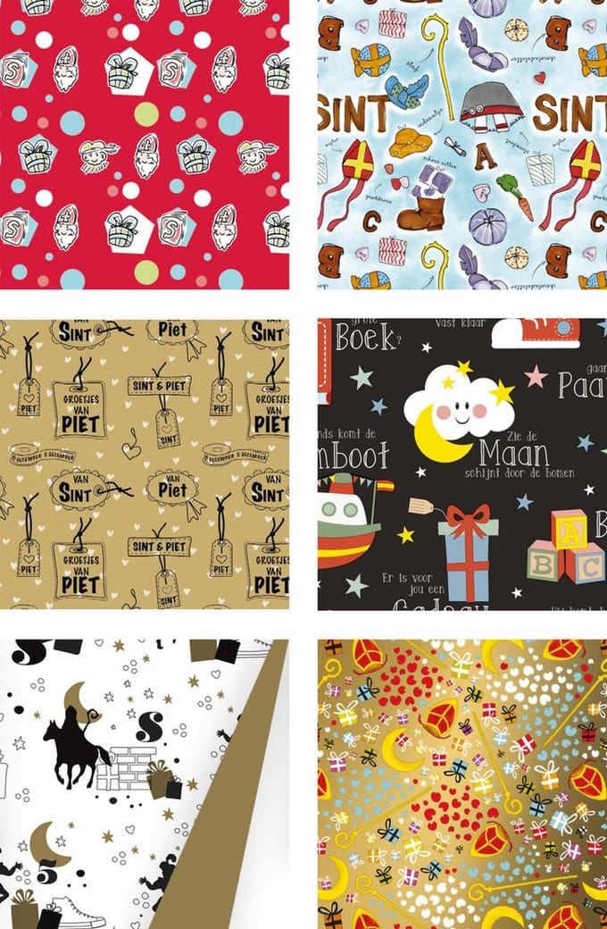 Kangaro cadeaupapier - Sint - 70 x 200 cm - assorti - 60 rol