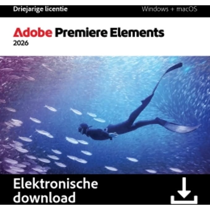 Adobe Premiere Elements 2026 - Video's Bewerken - 3 Jaar Licentie - AI - Windows/Mac - Download