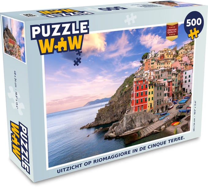 Puzzel Uitzicht op Riomaggiore in de Cinque Terre. - Legpuzzel - Puzzel 500 stukjes