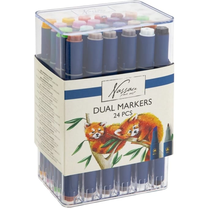 Alcoholmarkers Nassau Arts duopunt set à 24 kleuren