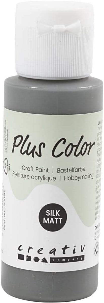 Plus Color Acrylverf, donkergrijs, 60 ml/ 1 fles