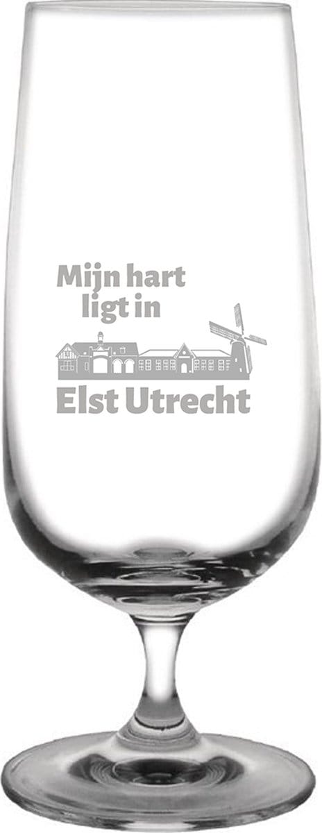 Gegraveerde bierglas op voet 41cl Elst Utrecht