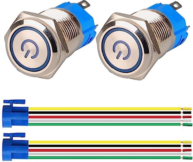 Vergrendelbare Drukknopschakelaar met LED Ring - Waterdicht en Roestvrij Staal