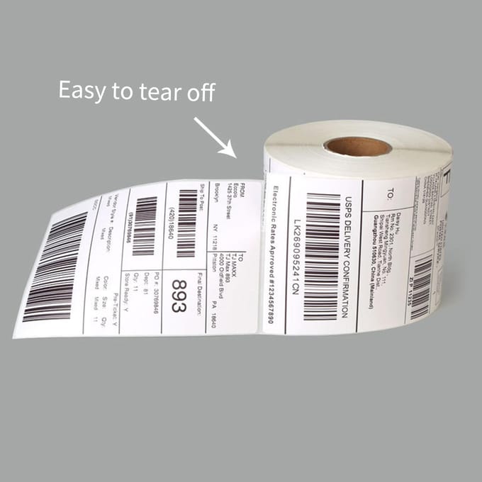 Thermische verzendlabels 4x6 inch verzendpakket Thermische printer Universele labelpapiersticker 100x150mm 350pcs wit