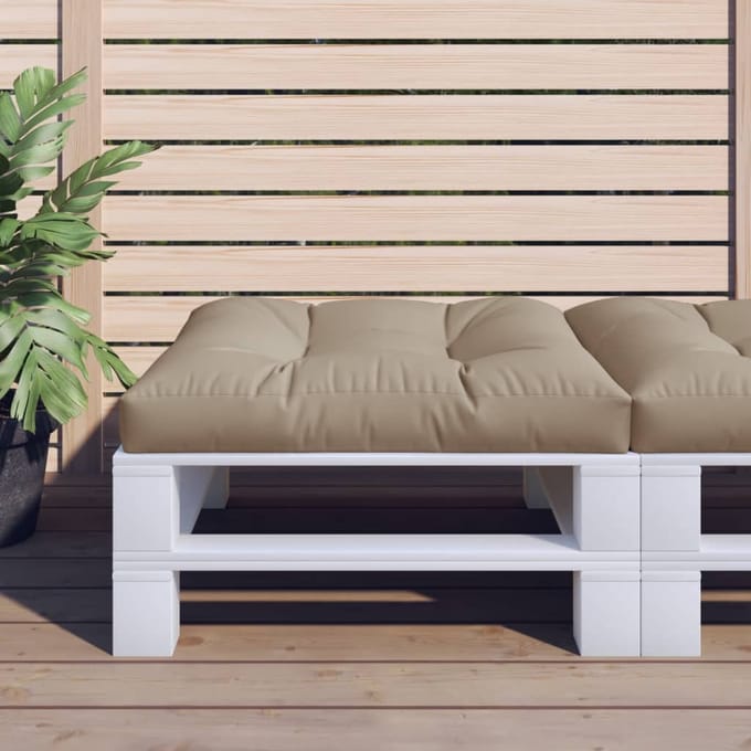 vidaXL - Palletkussen - 80x80x12 - cm - stof - taupe
