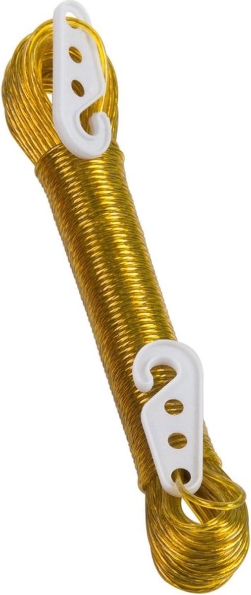 Lifetime Clean - Waslijn - Waslijndraad - Stalen Kern - 20 meter Draad - Geel