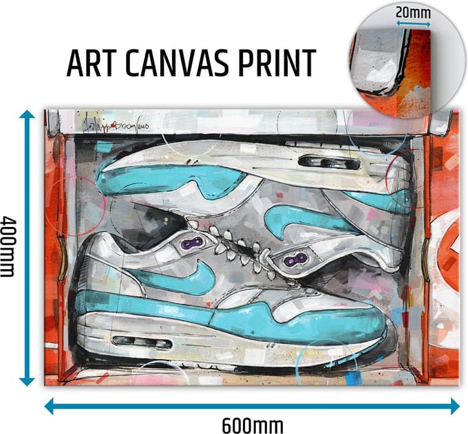 Sneaker canvas shoebox OG aqua purple 60x40 cm