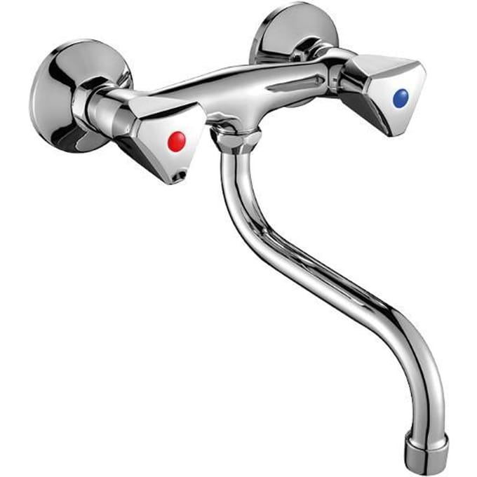 Kuchinox NORM wandkraan keuken chroom - 2 handgrepen