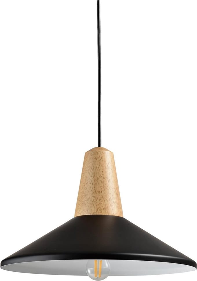 QUVIO Moderne hanglamp - Metaal en hout - D 35 cm