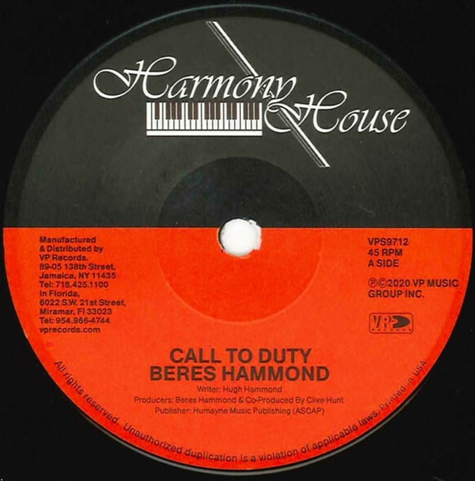 Beres Hammond - Call To Duty/Survival (7" Single)