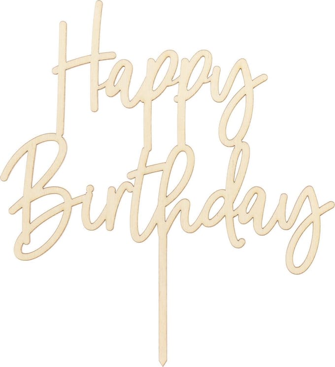 PartyDeco Houten Topper Happy Birthday