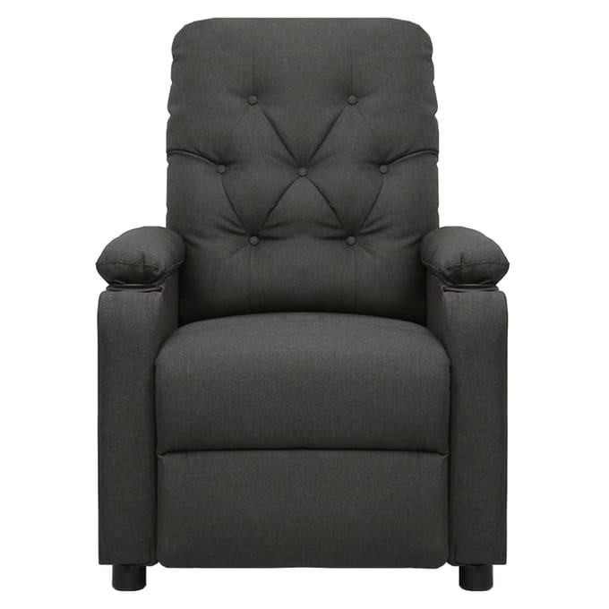 vidaXL Massagestoel elektrisch stof donkergrijs