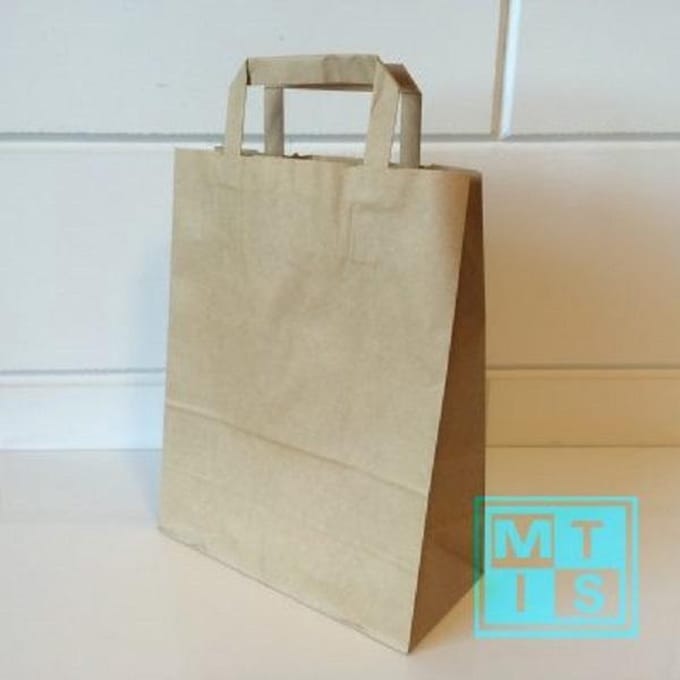 Draagtas kraft bruin 18x8x24cm