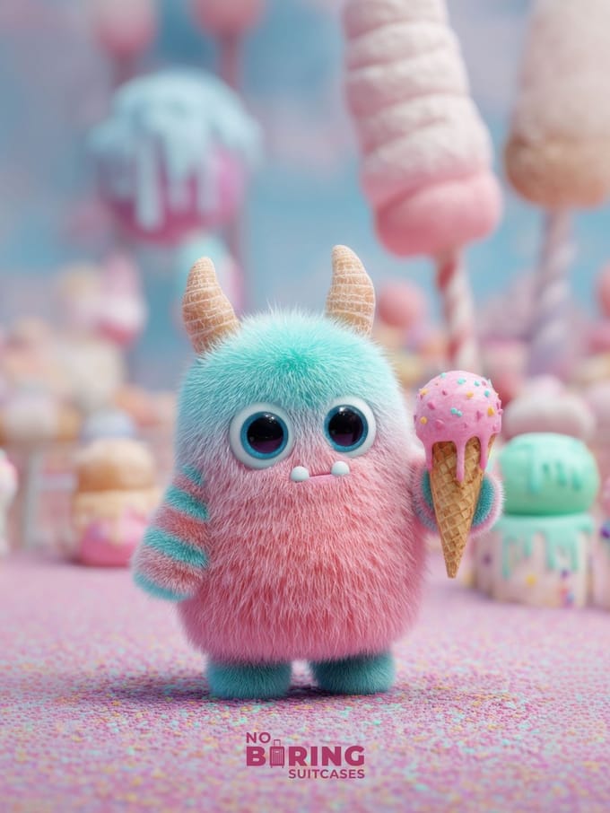 Kinderkoffer blauw - Zoet Monstersnoep Avontuur