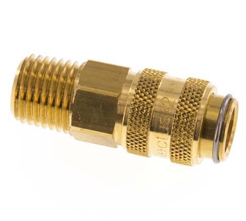 Messing DN 5 Luchtkoppeling Snelkoppeling 1/4 inch NPT Buitendraad - CLS5-M-B-P-014N