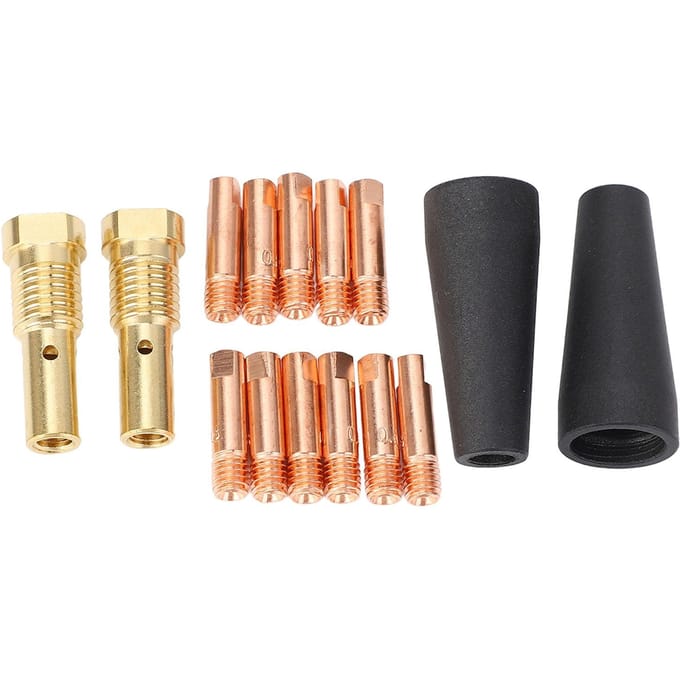15 Stuks Set Flux Core Gasloos Mondstuk Tips Kit MIG Lassen Gasloos Mondstuk Gas Diffuser 0.031in Tip