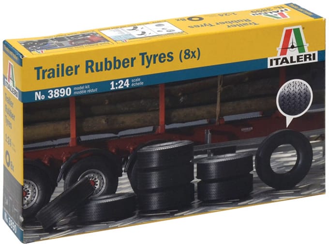 Italeri Modelbouwpakket - 3890 Trailer Rubber Tyres (8 pieces) Accessoires set - 1:24 - Modelbouw