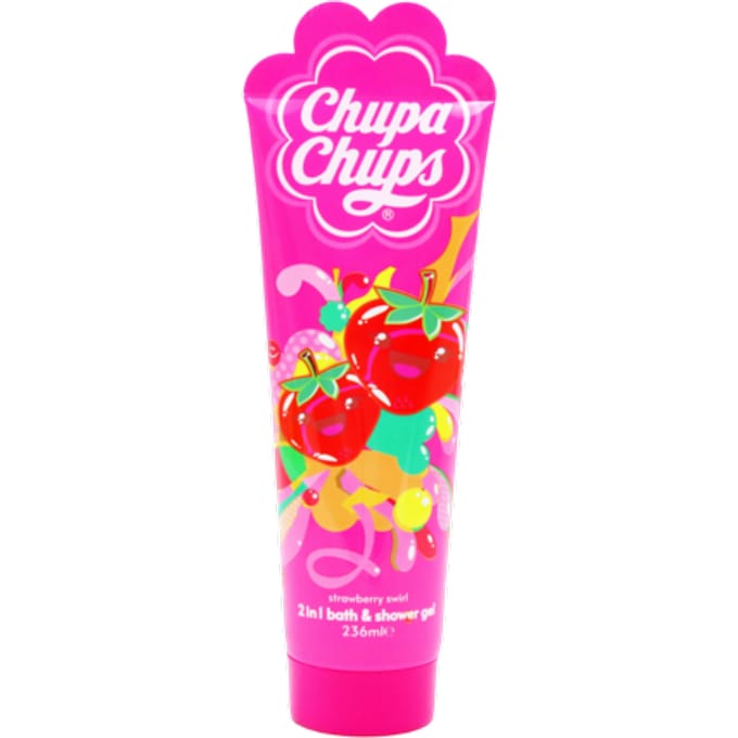 Chupa Chups 2-in-1 Strawberry Swirl Bath & Shower Gel – 236ml