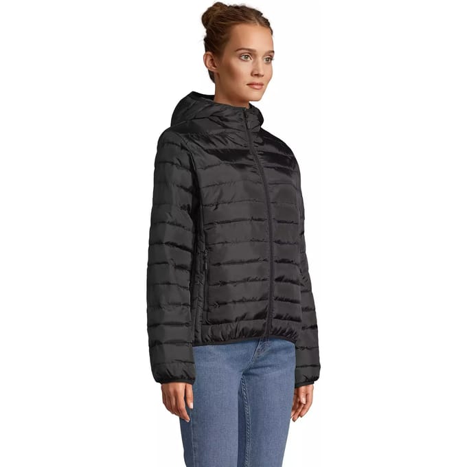 SOL'S Women´s Stream Lightweight Hooded Padded Jacket L04445 - Black - L