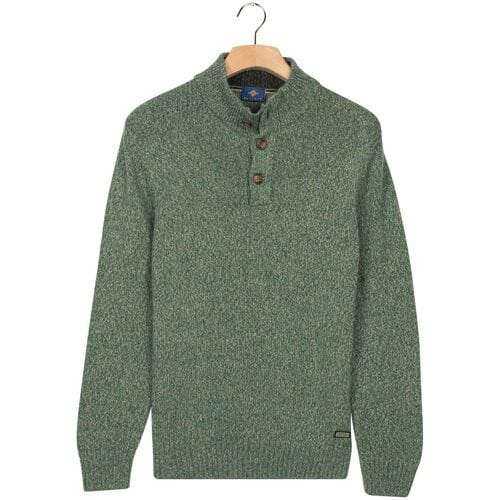 Baileys Trui Placket Buttons Single Knit Multicolor Dark Forest / male