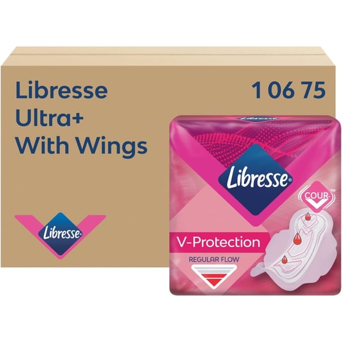 Maandverband Libresse P1 Ultra+ Regular met vleugels 150 stuks