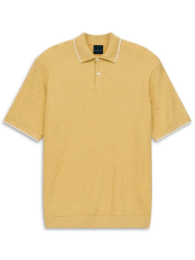 Polo-trui Regular Fit Van Bugatti geel