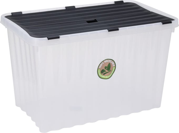 Storage Solutions Opslagbak/opbergdoos/organizer - met deksel - kunststof - 76 Liter