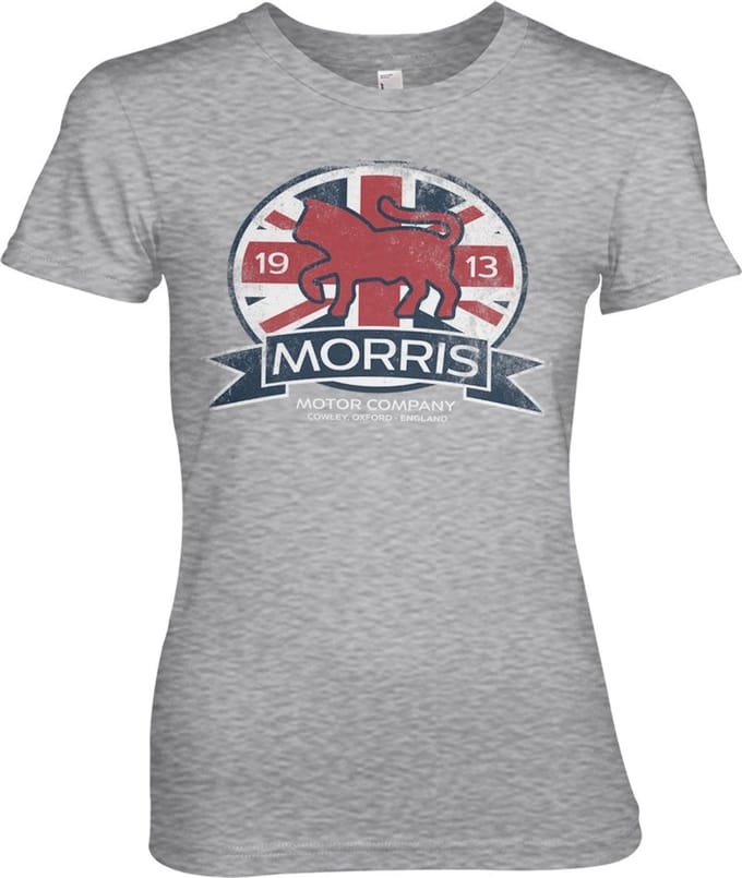 Morris Motor Co. England Girly T-shirt voor dames, heather-grijs