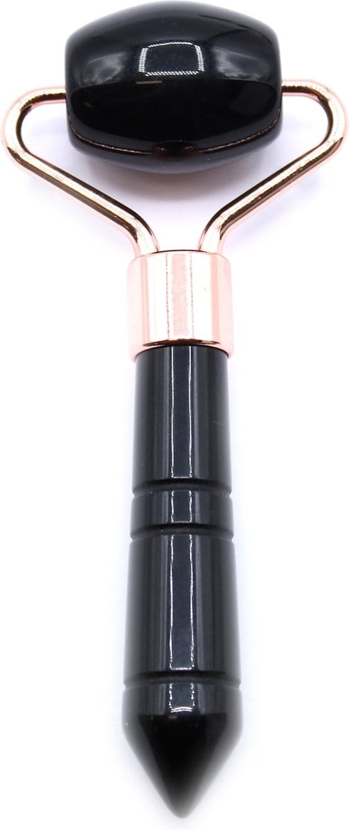 Ancient Wisdom - Edelsteen - Mini roller zwarte obsidiaan - Feng Shui - drakenkop - kalebas - energie - balans - welzijn - chakra