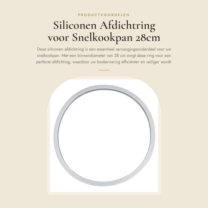 Dailygoods- Afdichtring Siliconen - Vervangend Accessoire - Multifunctionele Snelkookpan - 28cm - Duurzaam - Levensmiddelenveilig