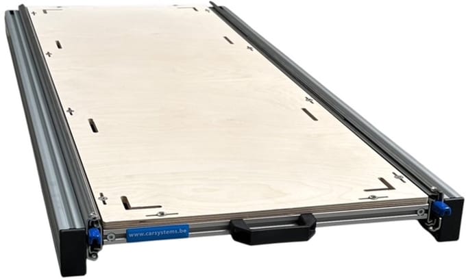 Aluminium schuifframe voor camper 120x40 cm met multiplex berk 9 mm bovenplaat