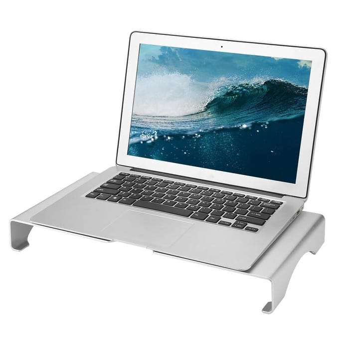 Support d'écran en alliage d'aluminium pour ordinateur portable, étagère organisatrice, argent white