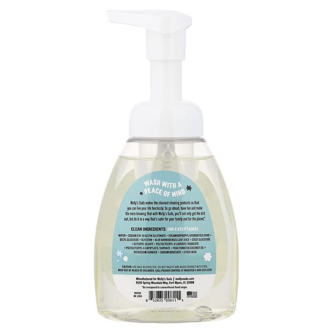 Molly's Suds, Handzeep, Ongeparfumeerd, 244ml (8,25 vloeibare ounces) white