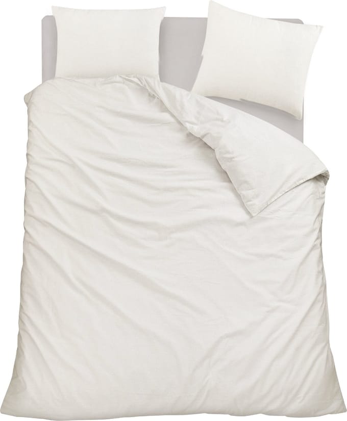 Homéé® Flanellen Dekbedovertrekset wit 100% geruwd Katoen eenpersoons 140x200/220 cm + 1 sloop