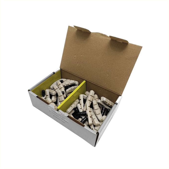 FALKX remblokken v-brake wit. 70mm per 25 (werkplaatsverpakking)
