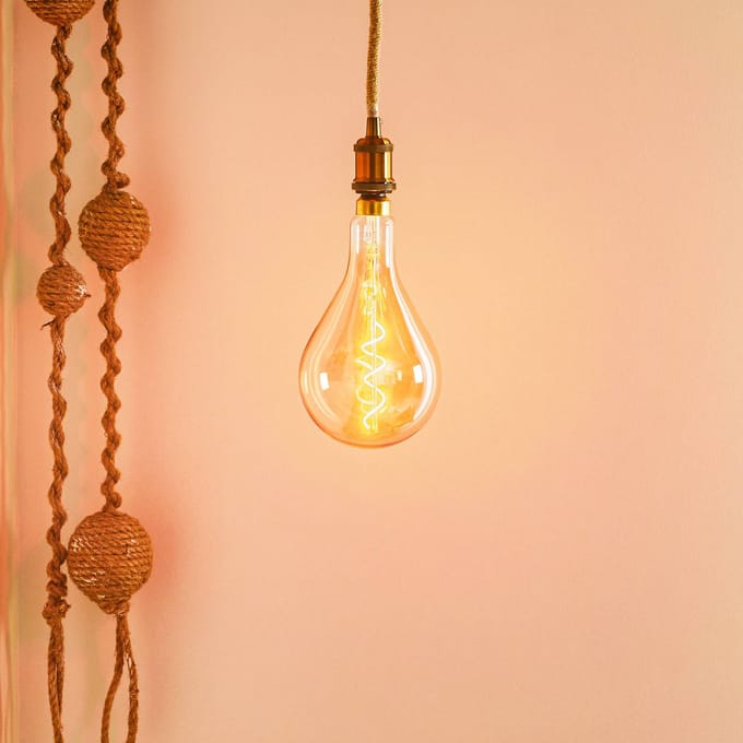 Näve LED hanglamp Ontario, henneptouw, 1-lamp