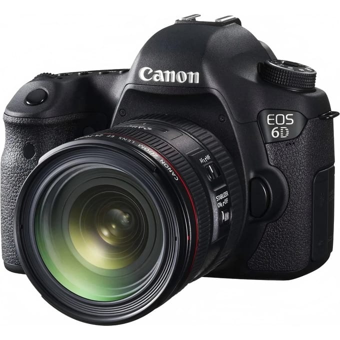 Appareil photo reflex numérique plein format Canon EOS 6D + objectif zoom EF 24-70 mm f/4L IS USM noir