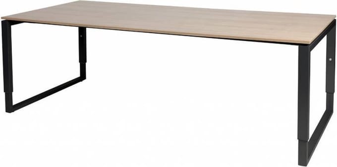 Vergadertafel - Verstelbaar - 220x100 Havana Kersen - zw frame