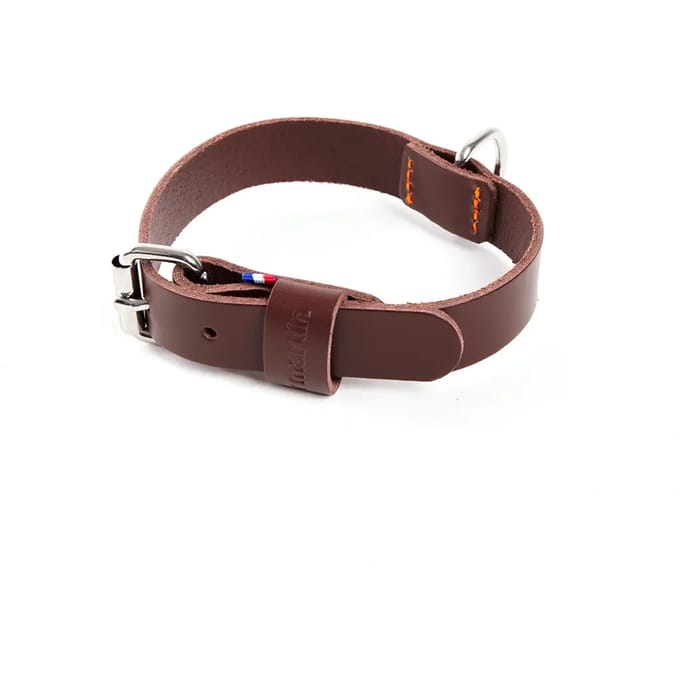 Bicolore leren hondenhalsband Martin Sellier 499