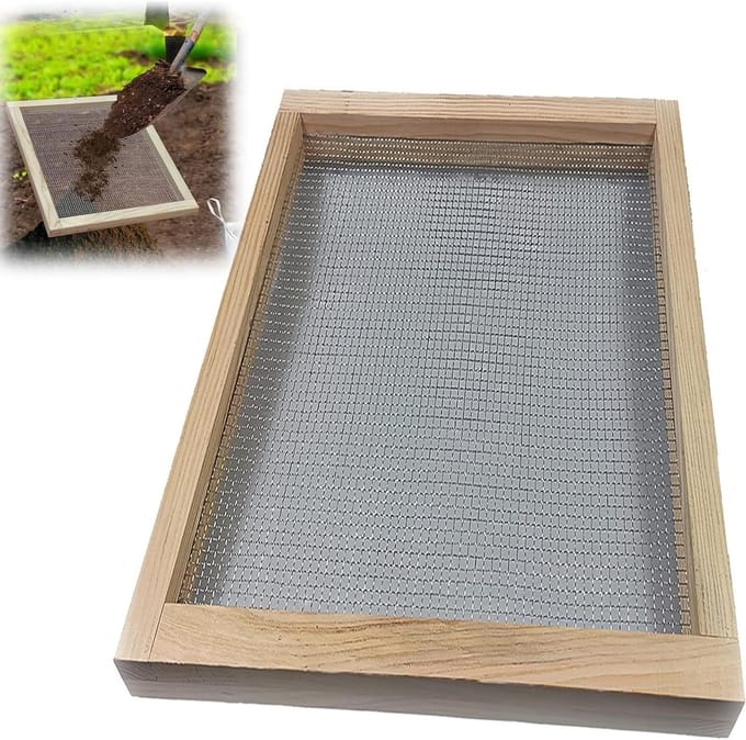 Grondzeef Tuin - Bodemzeef Compost - Tuinaarde Sorteren - Roestbestendig Hout - 38 x 38 cm - Natuurlijk Hout