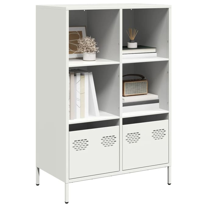 vidaXL - Hoge - kast - 68x39x103,5 - cm - staal - wit
