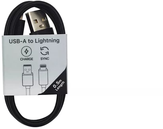 Musthavz to Go - USB-A to Lightning kabel - 0.5 meter lengte - zwart