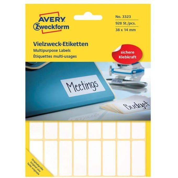 Huismerk Avery 3323 Handmatige Etiket 38x41mm Wit