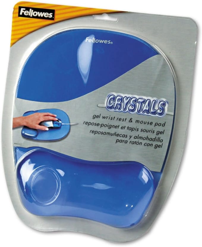 Ergonomische Gel Crystals Muismat met Polssteun - Blauw